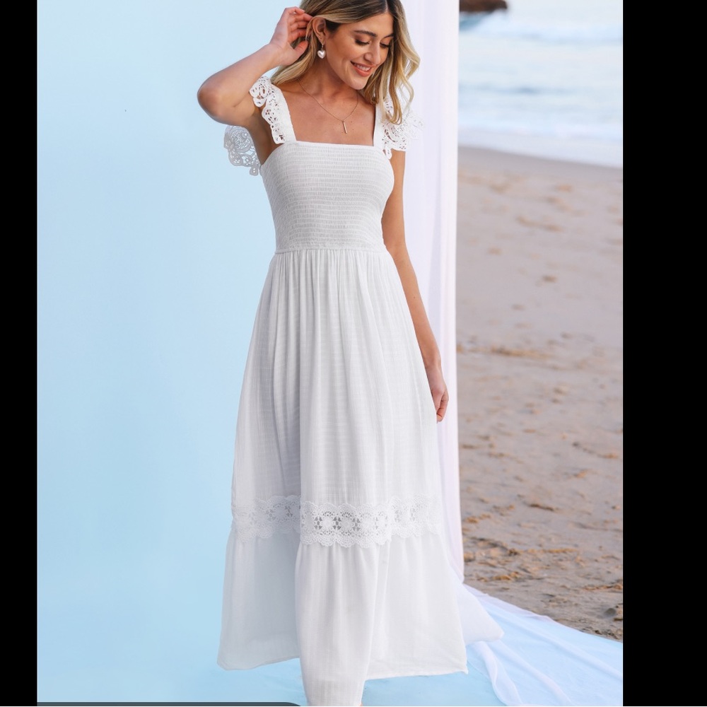 NWT Devotion Lace Smocked Maxi Dress
